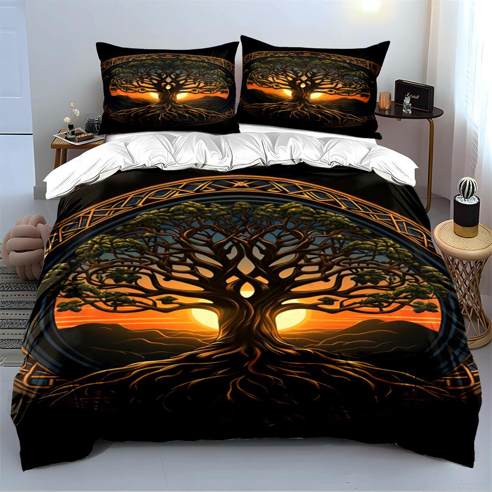 Tree of Life Sunset Bedding Set Design Bedding set (1 duvet cover, 2 pillowcases, duvet not included)