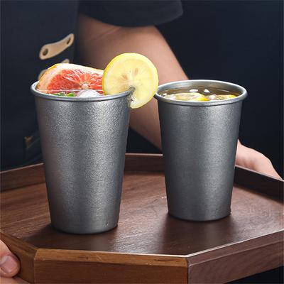 Japanese Style Retro Beer Mug for Tea Stainless Steel Double-Layer Coffee Cups Office Home Water Milk Drinking Tumbler Drinkware