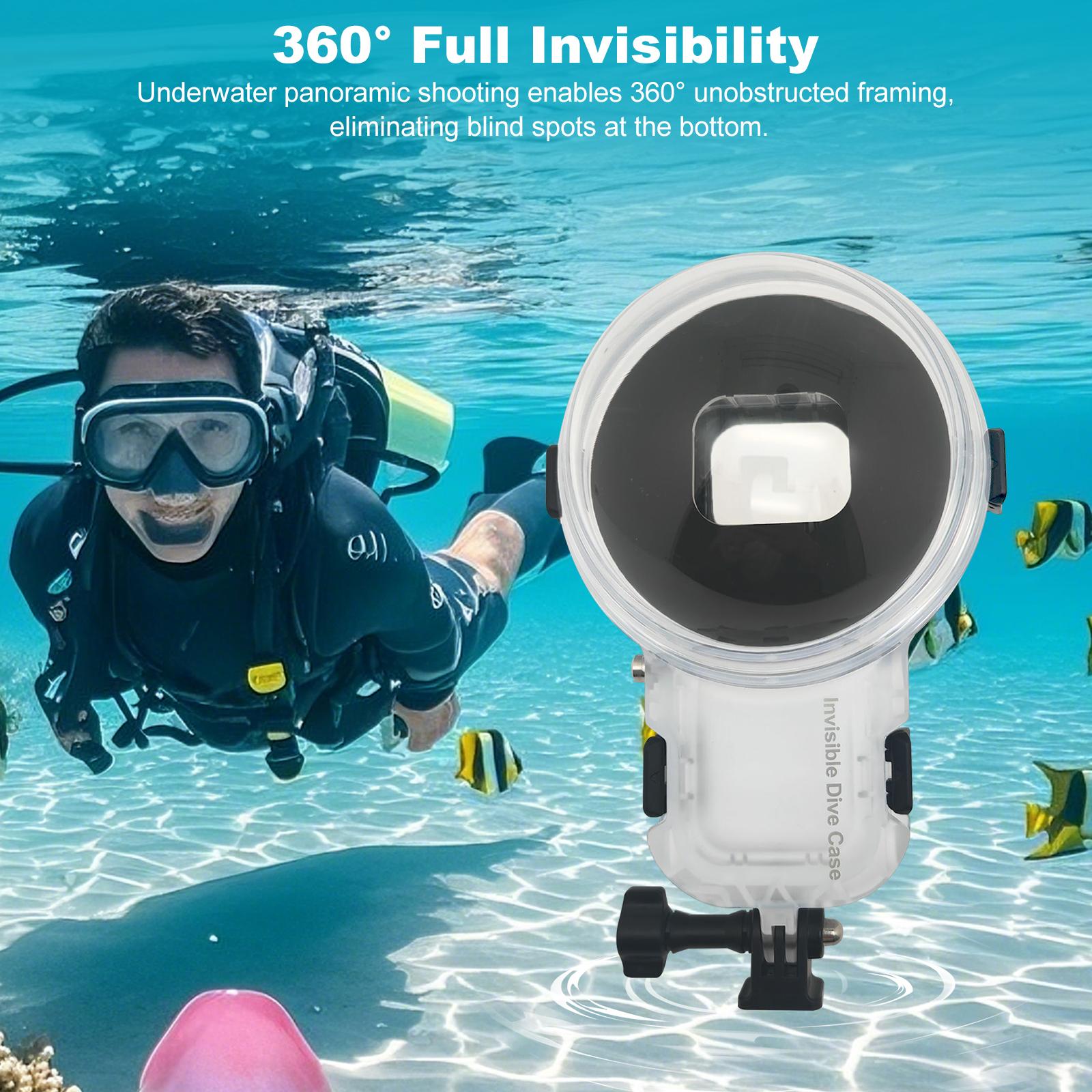 Per Insta360 X5 Custodia Subacquea Invisibile 50M Custodia Completamente Subacquea 164ft 50m Custodia Subacquea Impermeabile Premium Accessorio per Fo