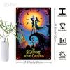 2D Flach, Nightmare Before Christmas Jack Skellington & Sally Metall Wandkunst Schild - 20,32x30,48 cm Tim-inspiriertes Sammlerstück Vint