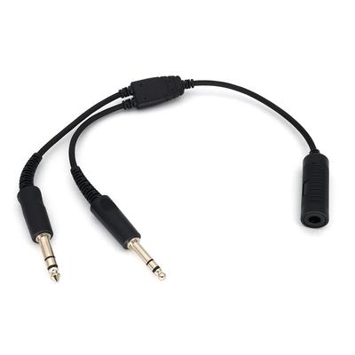 Cabo de Fone de Ouvido para Aviação de Helicóptero 7,1 mm para Plug Duplo GA