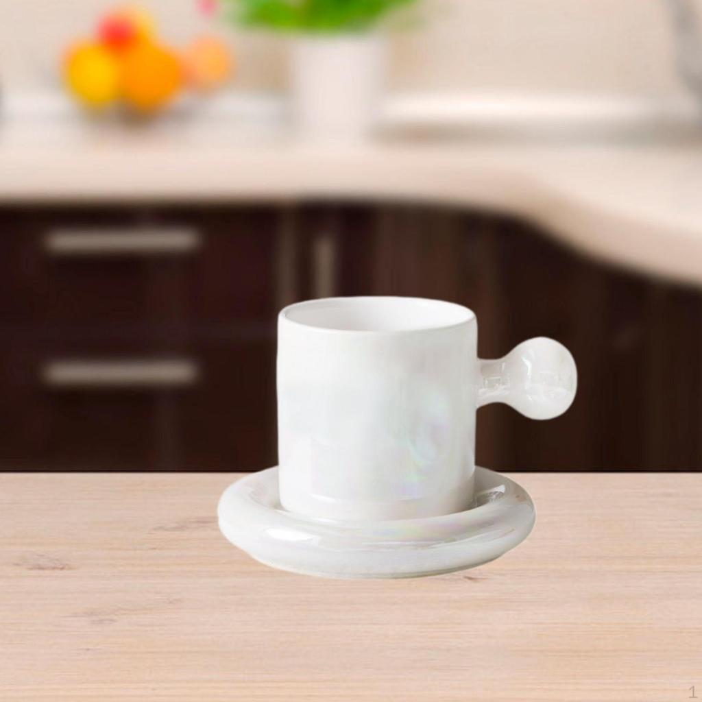 Chubby Mug Saucer Set ,300ml Teacup ,Novelty Funny Ceramic Cup, Coffee Cup for Espresso Home