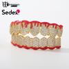 Hot Selling Halloween Hip Hop Grillz: Real Gold Plated Copper, Punk Zircon Paved, Big Gold Tooth Jewelry.