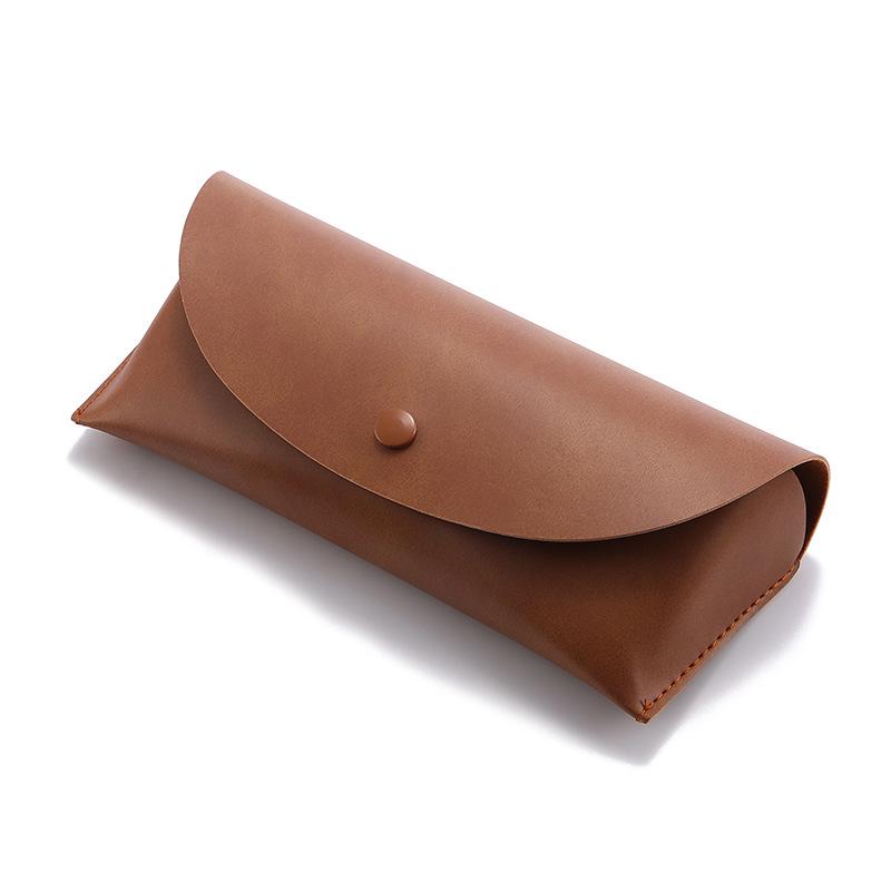 

Мягкий чехол из искусственной кожи для очков с кнопкой-застежкой для солнцезащитных очков с большой оправой - Доступны варианты с настраиваемым логотипом коричневый