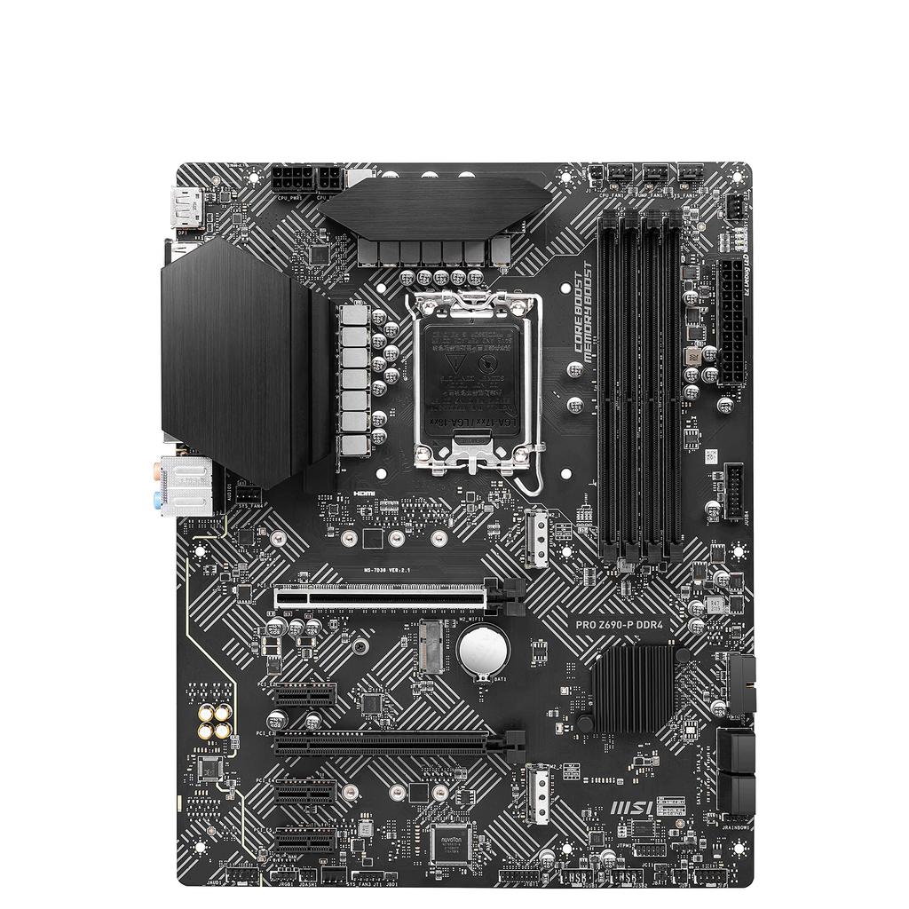 MSI PRO DDR4-Motherboard ATX mit Intel Z690, kompatibel mit CPU der 12. Generation MB5611, Schwarz Z690-P [ausgestatteter Chipsatz] (LGA1700)