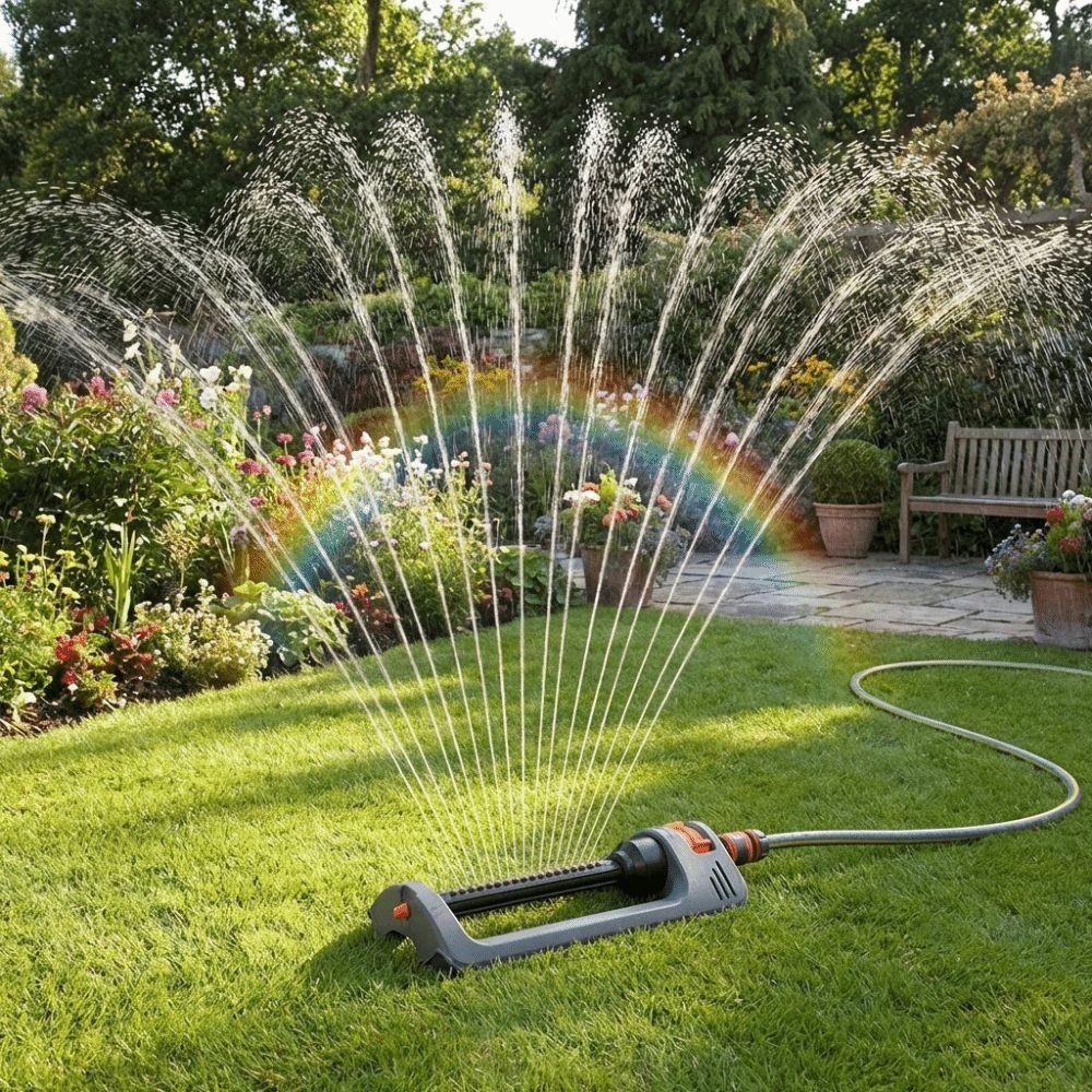 19 Hole Nozzles Oscillating Sprinkler Automatic Water Sprayer  Lawn Irrigation