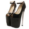 Custom New Summer Open Toe Catwalk Platform Pumps Patent Leather Big Size Ladies Shoes 19 cm High Heels Women Shoes WSH2601