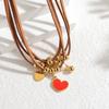 Atoztide Gold Color Heart Flower Sun Pendant Necklace for Women Stainless Steel Multiple Styles Necklace Christmas Jewelry Gift