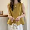 Summer 2026 Women's Slimming Cotton Linen Loose Vest Shirt