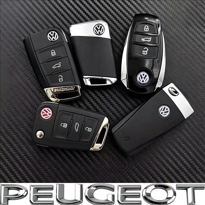 10/5Pcs 14MM Car Remote Key Badge Emblem Metal Logo Stickers For VW GTI Polo Golf Passat Tiguan Arteon Touareg CC Taigo Hub Cap