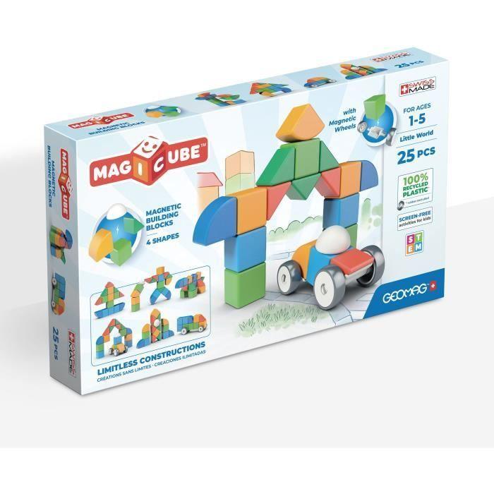 Blocs magnétiques - GEOMAG - Mon petit monde en formes - 25 pièces - Éducatif - Plastique recyclé - Dès 12 mois