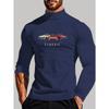 Quick-Dry Polyester Men's Mock Neck Long Sleeve, Durable & Suitable for Outdoor Activitie