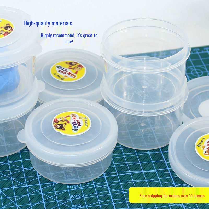 Tianle Transparent Round Clay Storage Box with Lid for Colored Clay Small (18g)