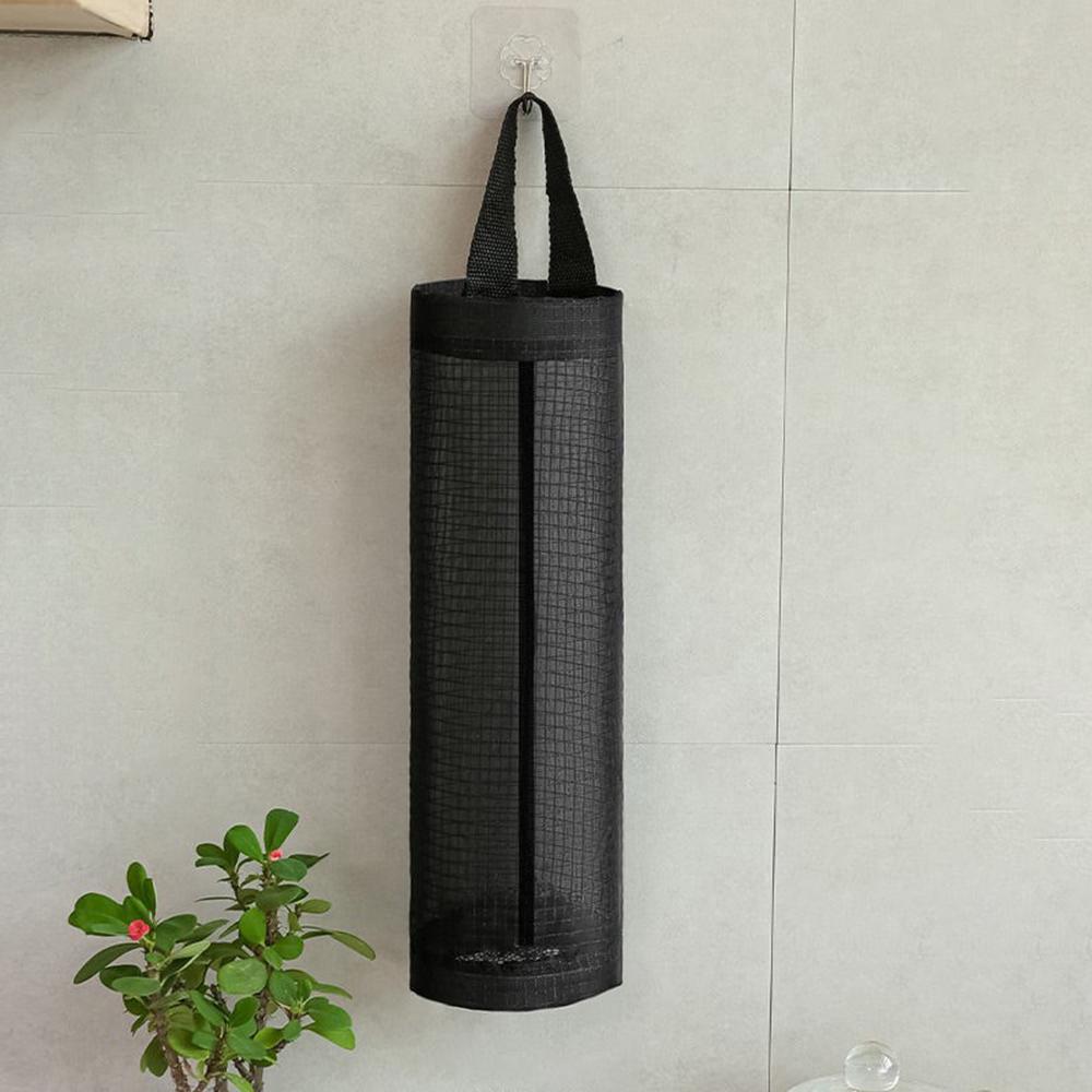 

1 шт. кухонный мусорный мешок для хранения подвесная настенная дверь позади круглого мусорного мешка для хранения подвесное хранение 42X11.5CM чёрный