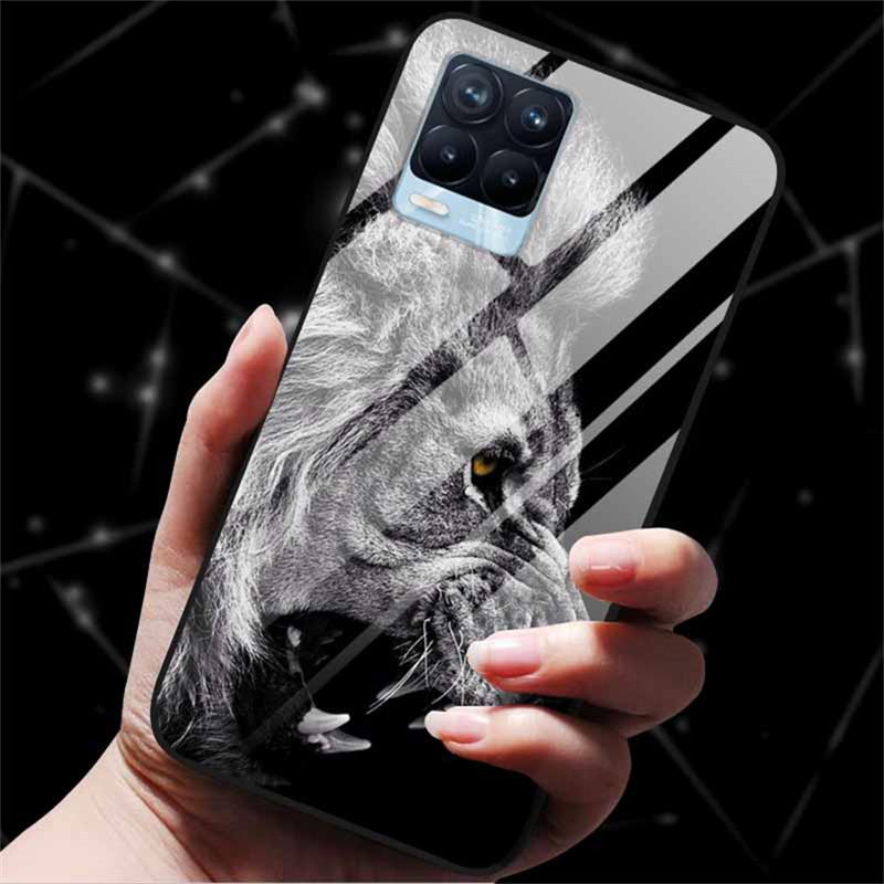 For Realme 8 Case Tempered Glass Hard Back Cover Case For Realme 8 5G 8i Realme 8 Pro Phone Case Cover Realme8 Pro Soft Bumper