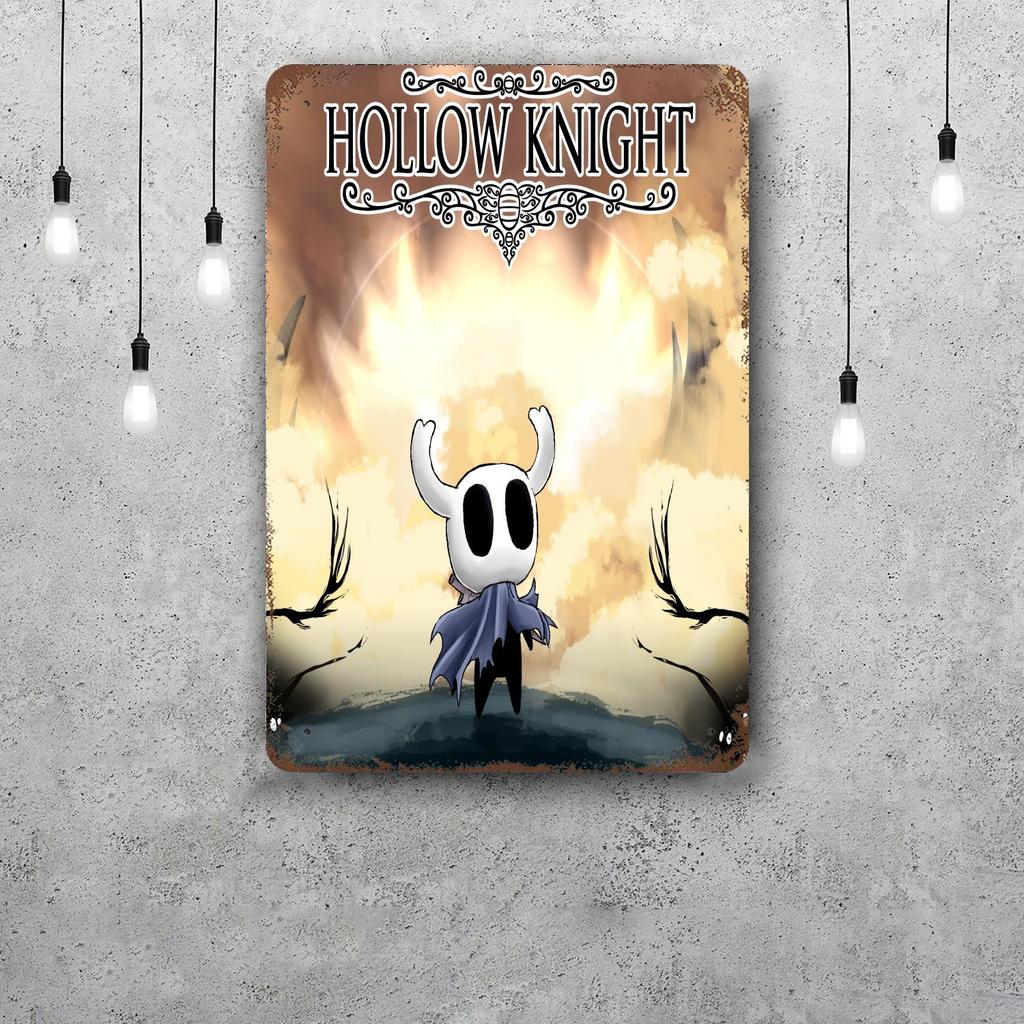 Hollow Knight Decor Poster Vintage Tin Sign Metal Sign Decorative Plaque for Pub Bar Man Cave Club Wall Decoration