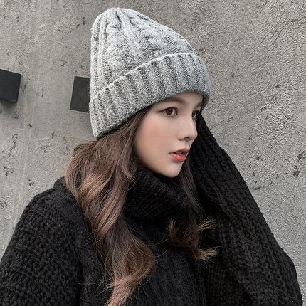 Classic versatile hat women's autumn and winter tide warm thickened ear protector winter women's foreign style knitted wool hat