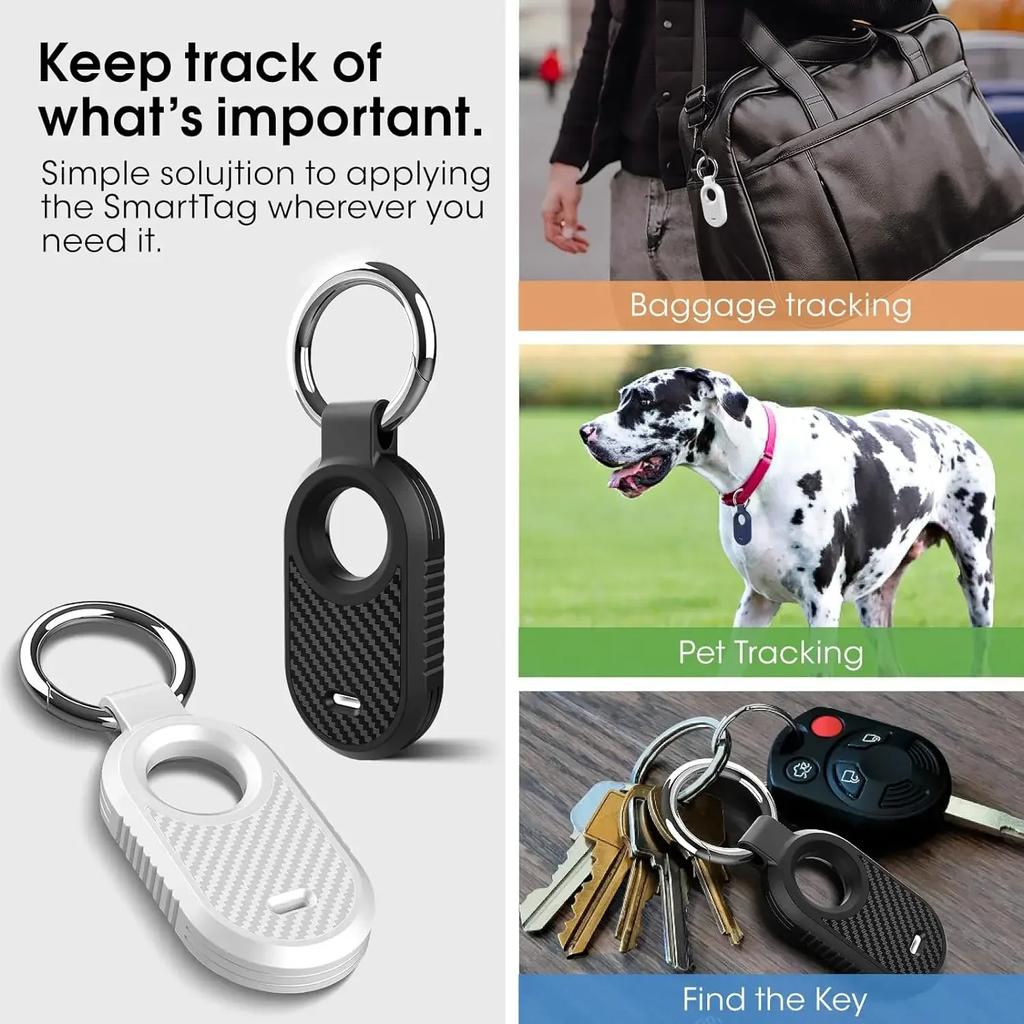 Neue Carbonfaser-Stil Hülle für Samsung Galaxy Smart Tag 2 Locator Anti-lost Rucksack Schlüsselanhänger TPU Silikon Schutz Rückabdeckung