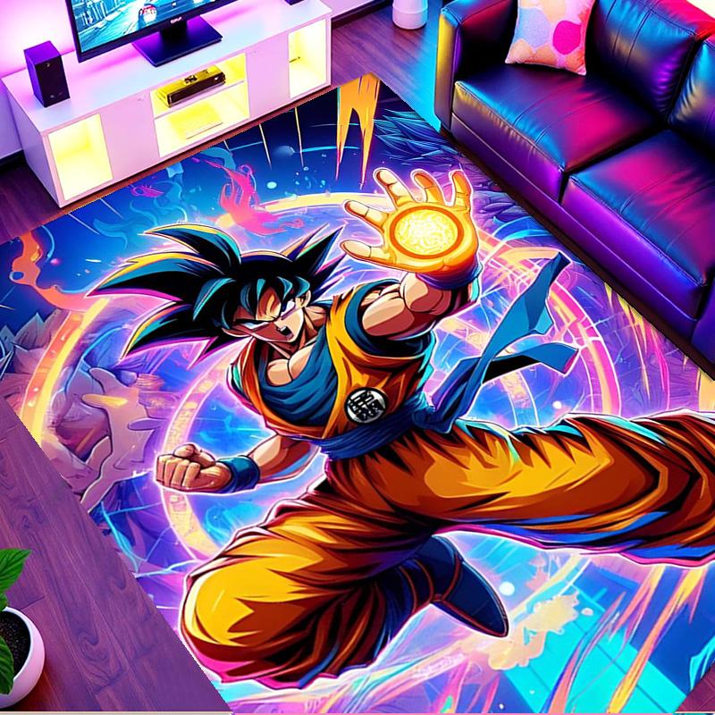 DRAGON BALL Print Rug, Washable Floor Carpet, For Entryway Dorm Laundry Room Office Study, Home Decor Birthday Christmas Gift