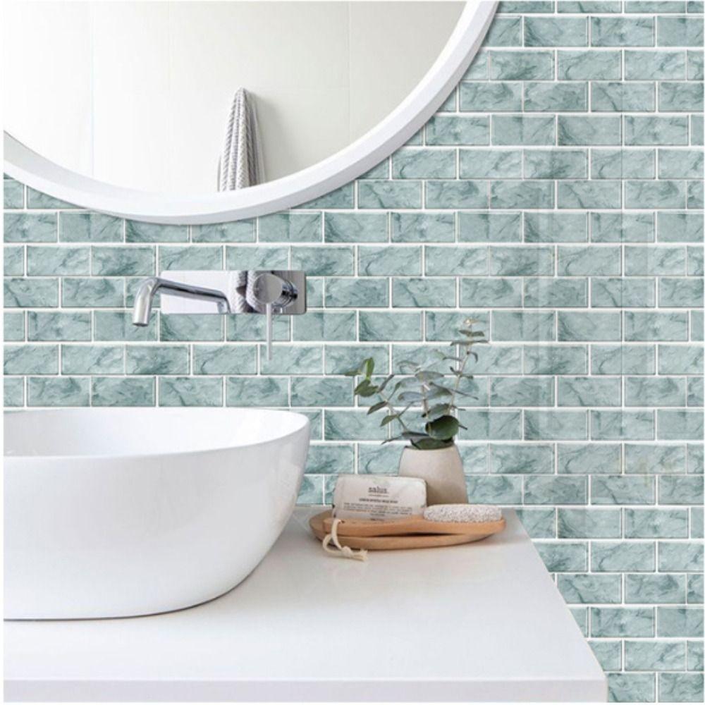 6pcs Peel and Stick Wall Stickers PVC Peel Stick Wall Decals Tile Stickers Interior Decoration