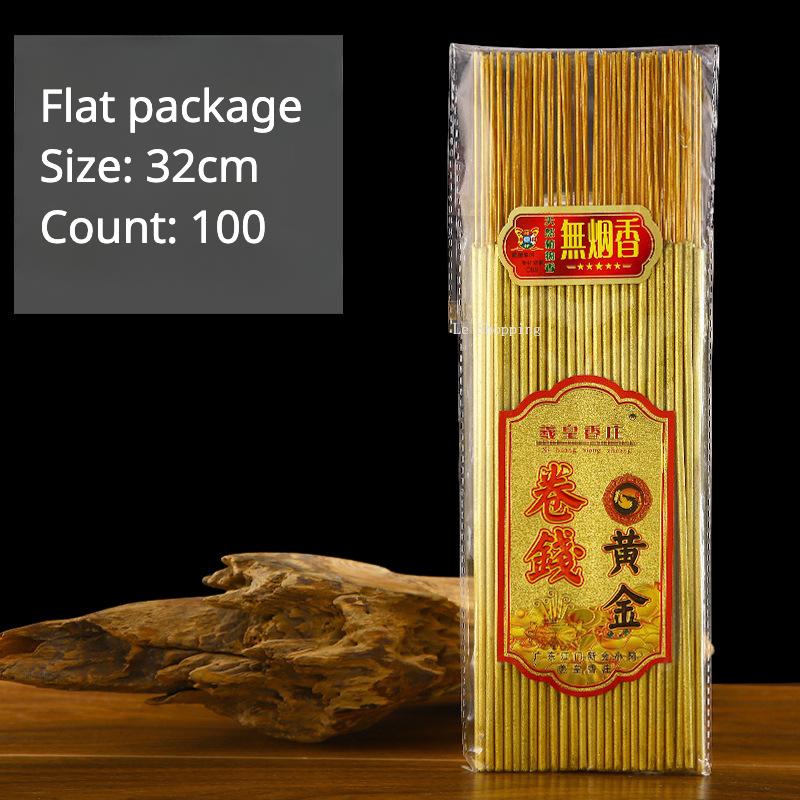 

Stick Incense Golden Roll Money Handmade Smoke-free Bamboo Incense Indoor Office Purify Air/an Incense Help Sleep Natural Aroma Gold 32cm 100 root