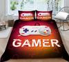 3D Bedding Single Double Bed Game Machine Printed Pillowcase and Quilt Cover 2/3 Pieces for Boys and Men Game Lovers Comfortable Household Bedding