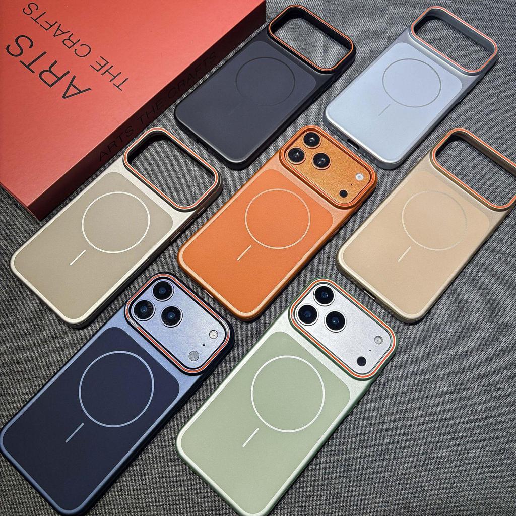 iPhone 17 Pro Max Metal Magnetic Case with Large Hole PC Frosted Hard Shell