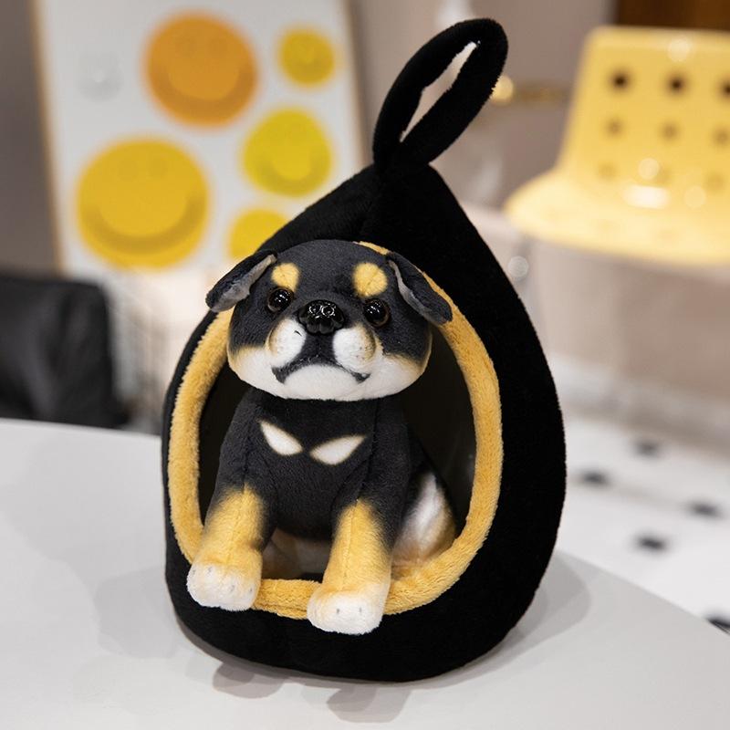 

Puppy Plush Litter Toy Husky Rottweiler Cute Squat Action Doll Comfortable Soft Rottweiler