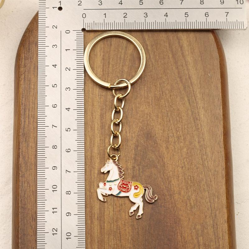 

1Pcs 2026 Horse Year Keychain Lucky Zodiac Horse Pendant New Year Blessing Keyring Bag Hanging Decoration Accessories A4