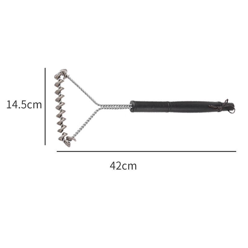 ZISIZ 17-inch Triangular Spring BBQ Cleaning Brush Set