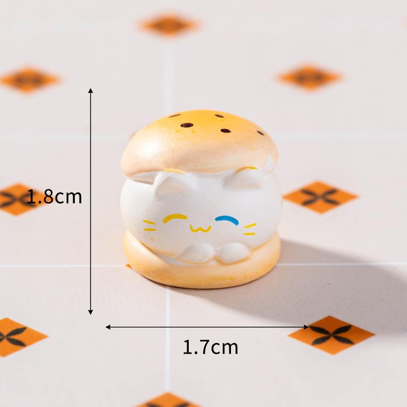 Micro-landscape Cute Dessert Cookie Burger Ice Cream Food Cat Doll House Tabletop Decoration Widget