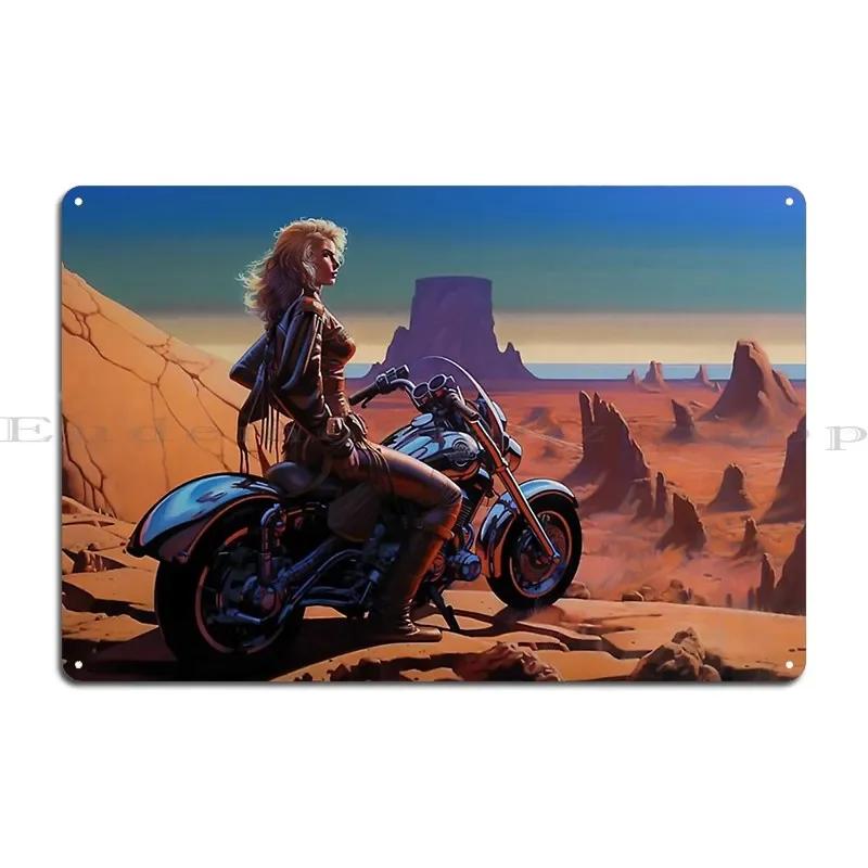 Motorcycle Girl Metal Plaque Poster Party Printing Vintage Print Create Tin Sign Poster