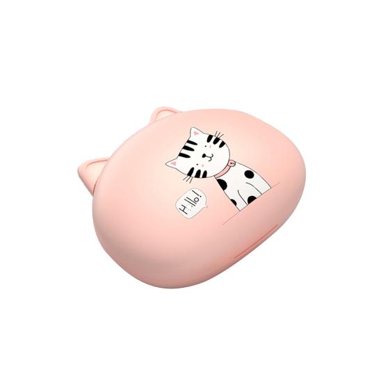 

Проводные наушники-вкладыши с шумоподавлением, универсальные стереонаушники Hi-Fi с коробкой для хранения мультяшных кошачьих ушей для мобильного телефона розовый