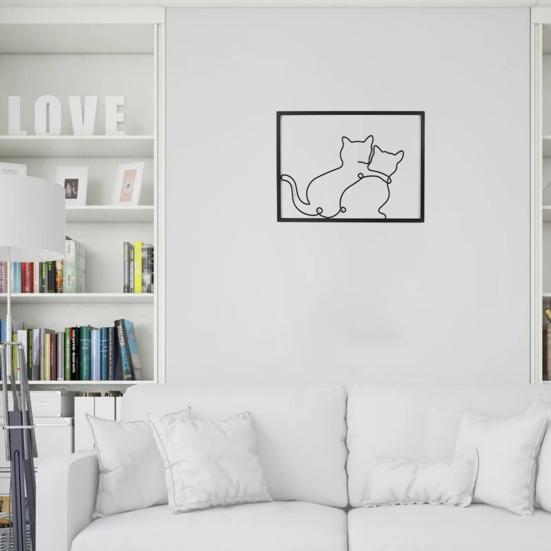 

Украшение стен Художественная кошачья чашка Симпатичная анти-выцветающая декоративная многоразовая настенная декорация для столовой