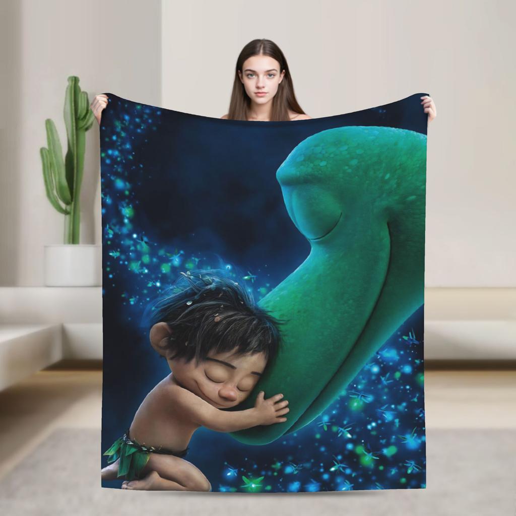 The Good Dinosaur Arlo Spot Gebreide Deken Schattige Cartoon Flanellen Plaid Dekens Beddengoed Bank Ultra-Zacht Warm Sprei Draagbaar
