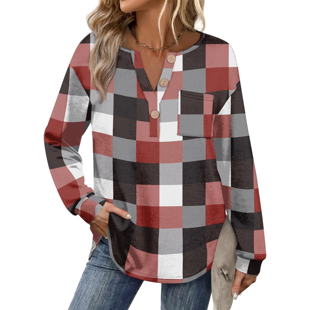 Women's Retro Printed Fashionable Long-sleeved Top