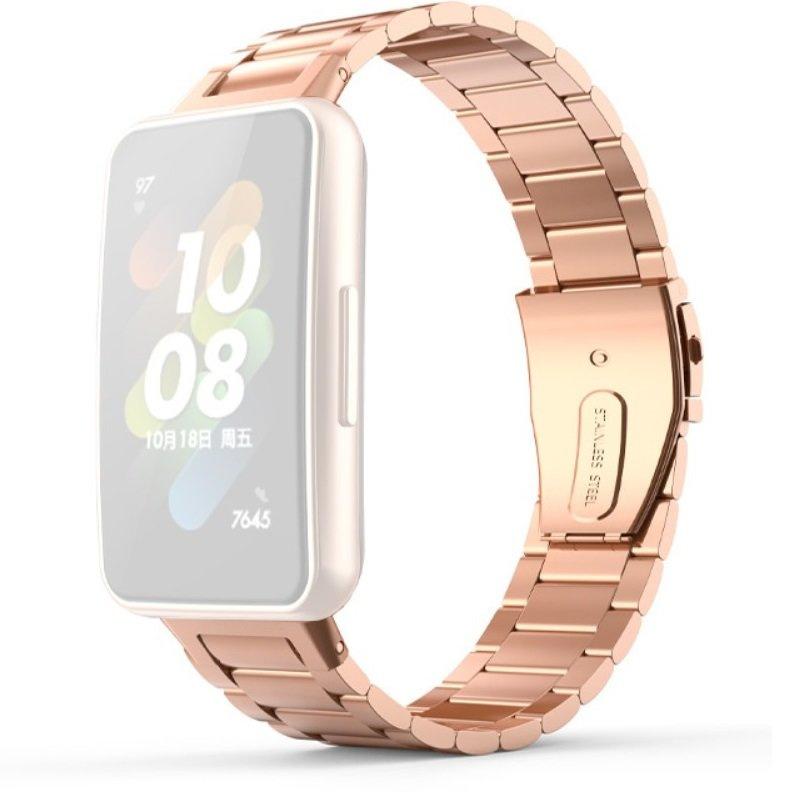 Steel Bracelet for Huawei Band 7, Rose Gold