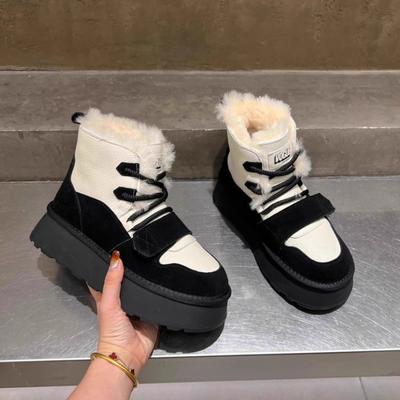 Fur Flats Platform Ankle Women Snow Boots Warm Plush Cotton Shoes Winter Casual Sneakers Woman 2024 Trend Cozy Goth Botas Mujer