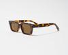 Slim Square 3 Sunglasses demi brown Brand Popular Stylish Fashion Glasses UV Protection [Flex] (F L brown) Women's Men's