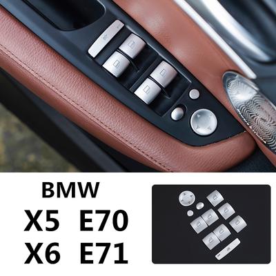 Auto styling vensterglas lift knop decoratieve sticker voor BMW X5 E70 X6 E71 interieur modificatie