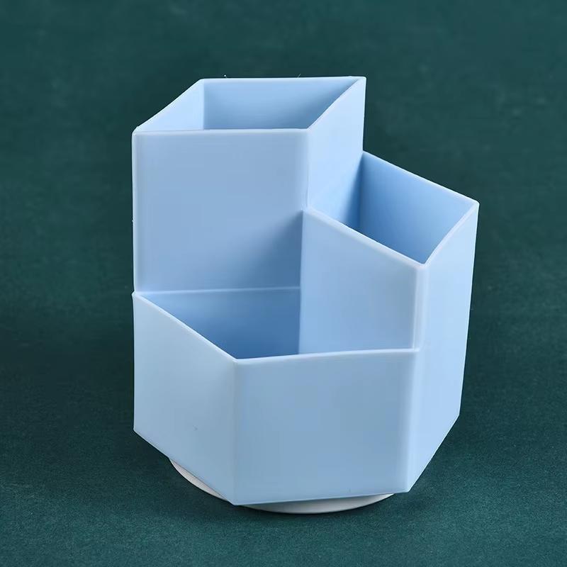 Creative and fashionable student desktop storage box with rotating pen holder