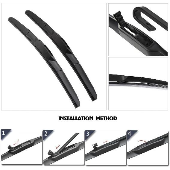 Auto Wiper Wiper Front & Rear Wiper Blades Set Kit Compatible with Mini Clubman R55 2007 2008 2009 2010 2011 2012 Windshield Windscreen Rear Window