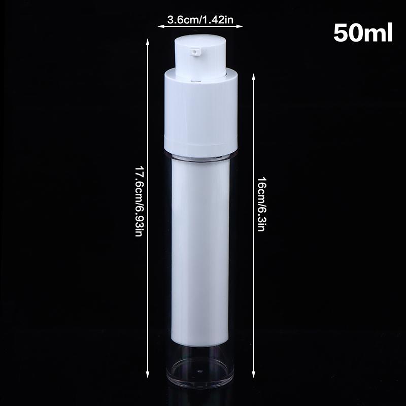 15/30/50Ml Vacuum Pump Bottles Frosted Clear Round Lotion Foundation Jar Rotating Lifting Lid Empty Travel Cosmetic Dispenser
