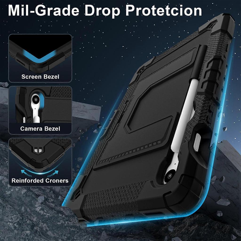 Tablet-Hülle für Samsung Galaxy Tab S10 Lite S10 FE S9 FE Anti-Drop PC+Silikon-Abdeckung mit Ständer