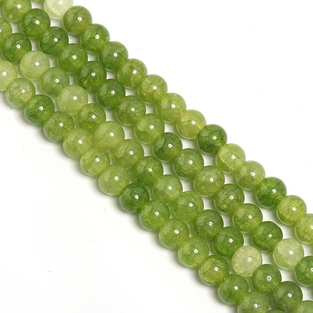 1 Strand 8 10mm Glass Floral Beads Colorful Round Loose Spacer Beads For DIY Charms Jewelry Making Bracelet Necklace Accessories