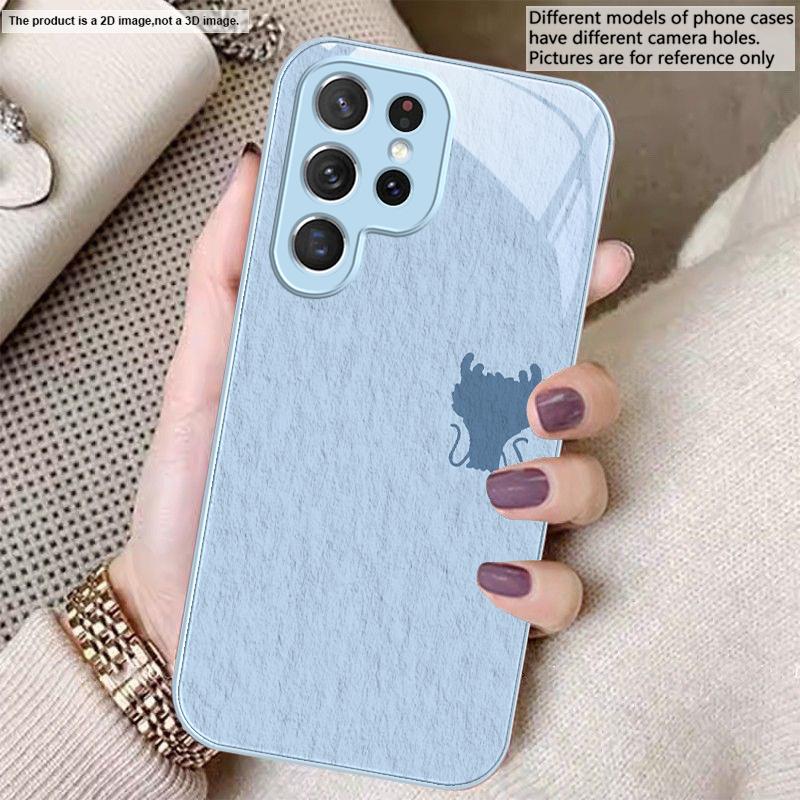 A sleek deep blue faucet For Samsung S26 S22 S8 9 10 S20 Ultra S21 Pro S22 Plus S23 FE S24Ultra S25 Edge S24+ Glass Phone Case