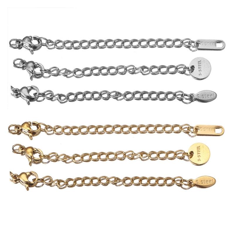 Elegante Schwanzkettenverlängerung, 5 cm, Edelstahl-Schwanzkette für Halskettenverlängerungen, Armbandverlängerungskette