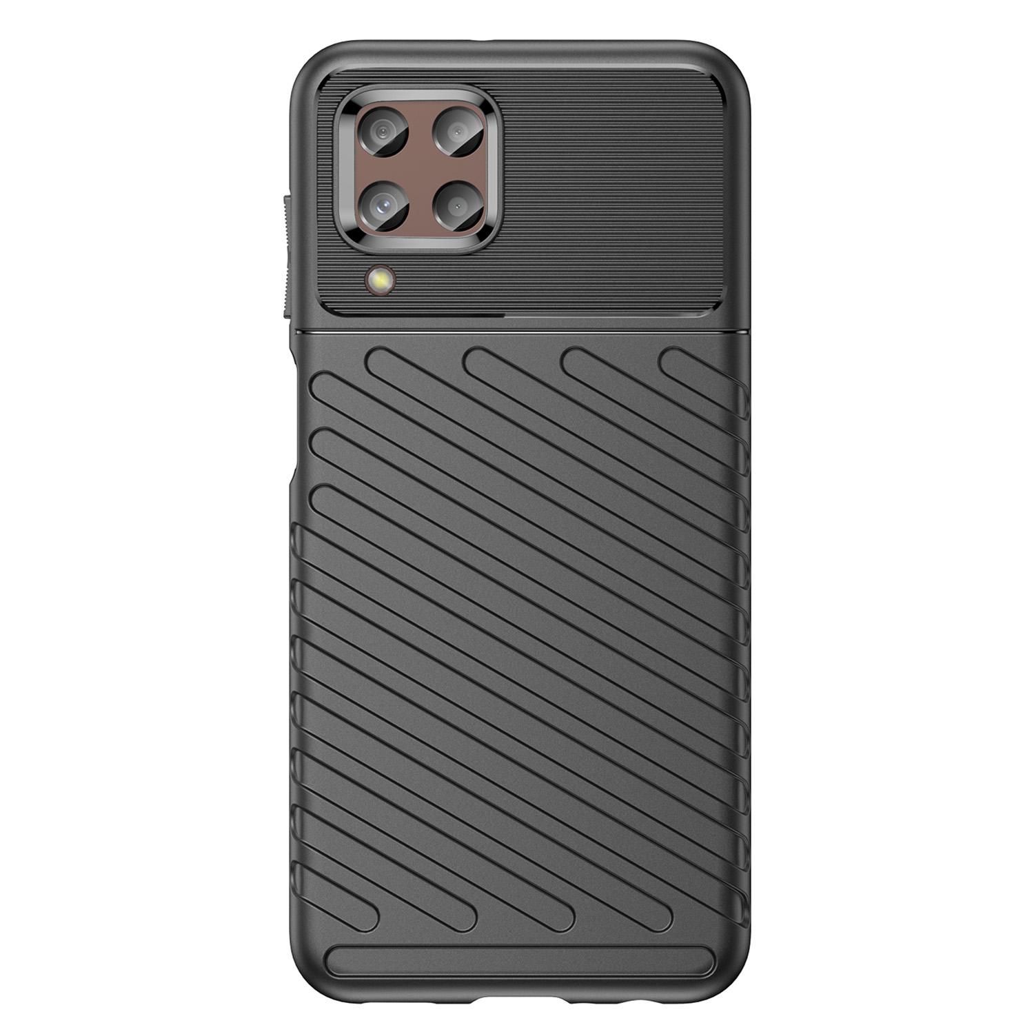

Thunder Series Twill Texture Grip Case for Samsung Galaxy M33 5G (Global Version)/(India Version),Thickened TPU Buffer Protection Anti-Drop Cover Blue