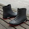Rain Shoes Short Tube Waterproof Water Shoes Non-slip and Warm Men's Rain Boots Women's Kitchen Velvet Wear-resistant New Rubber Shoes Water Boots