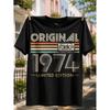 Original 1974 Limitierte Edition Herren Vintage T-Shirt - 50. Jubiläumsgeschenk Geeignet für 50. Geburtstagsfeier, Retro Rundhals Lockerer Schnitt Freizeit